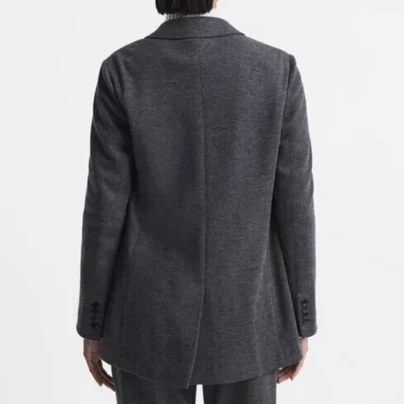 $540 Unworn Reiss Amalie Wool Single Breasted Blazer in Charcoal - Picture 5 of 10